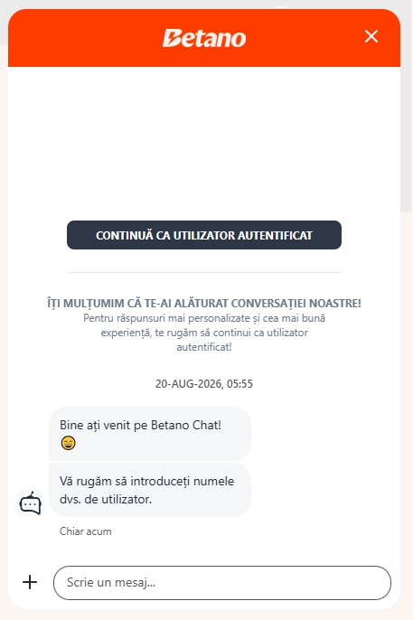 Betano relatii clienti live chat