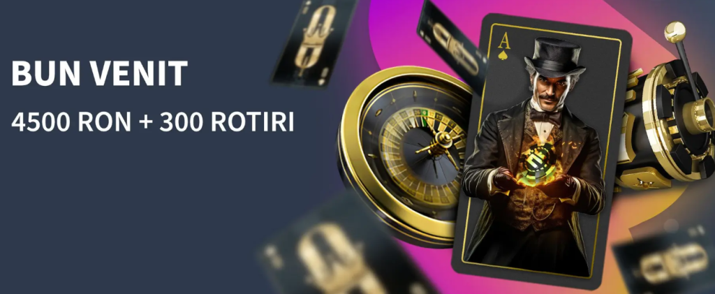 Conti Cazino bonus de bun venit 4500 lei + 300 rotiri
