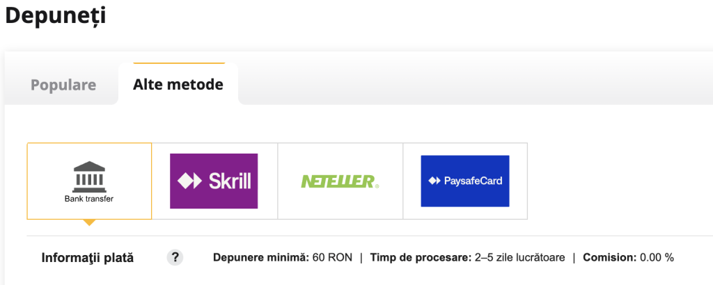 Depunere Betfair