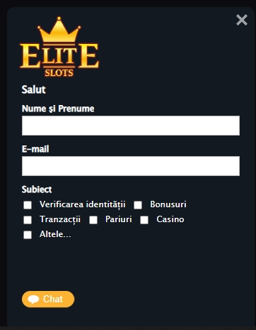 Elite Slots Casino contact asistenta clienti LIVE chat