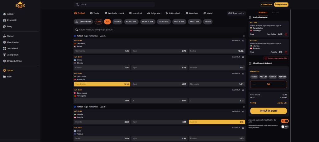 Elite Slots Casino pariuri sportive betting
