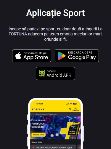 Fortuna aplicatie mobil app sport