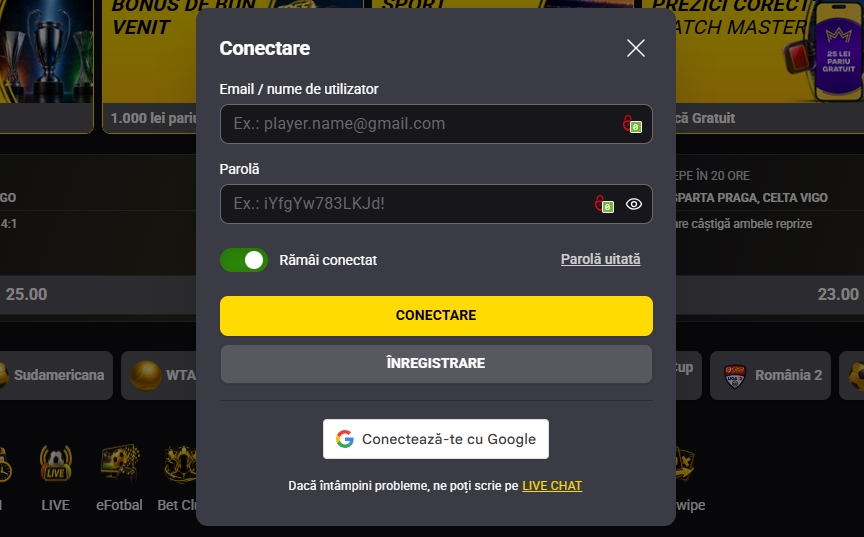 Fortuna login cont jucator