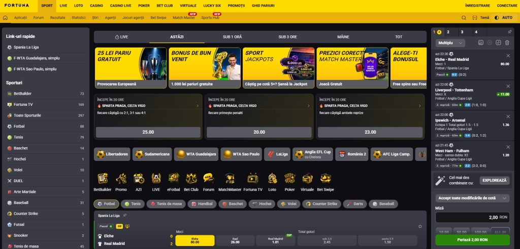 Fortuna pariuri sportive betting