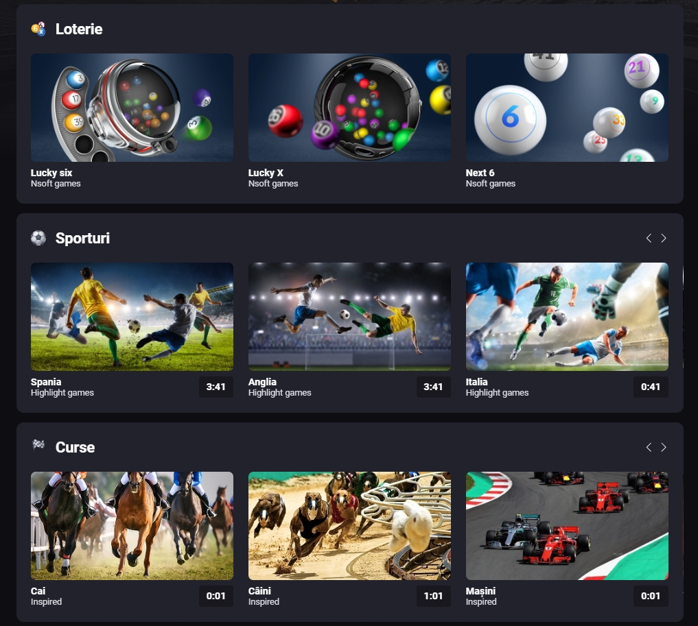 Fortuna virtuale categorii
