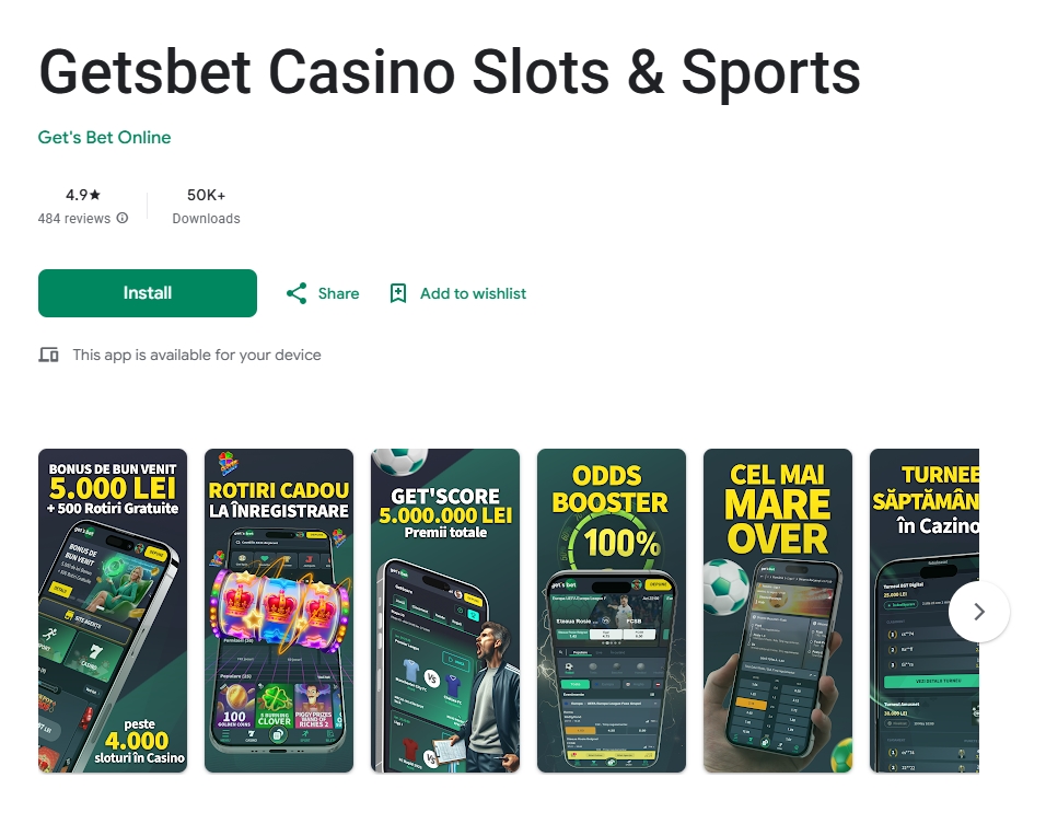 GetsBet aplicatie mobil app Android