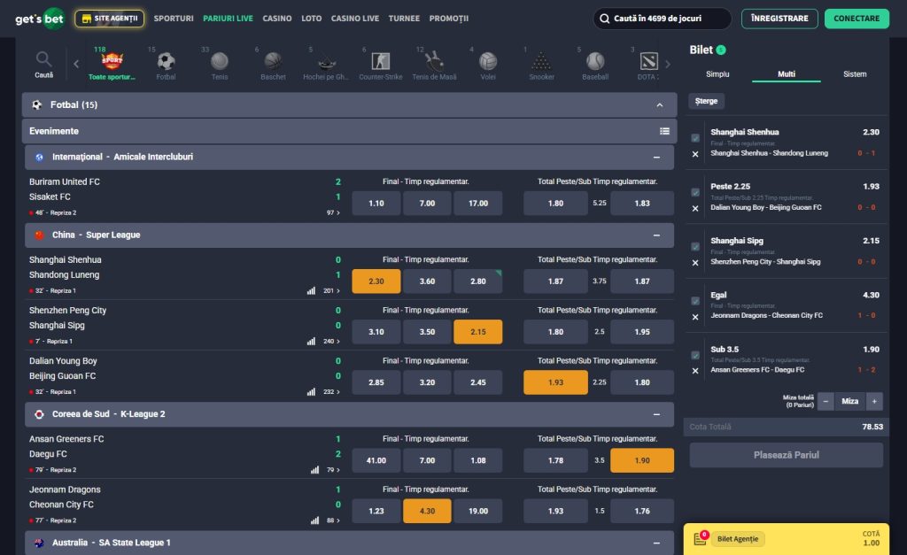 GetsBet pariuri sportive LIVE betting