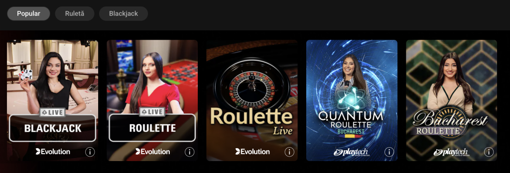 Jocuri LIVE Pokerstars Casino