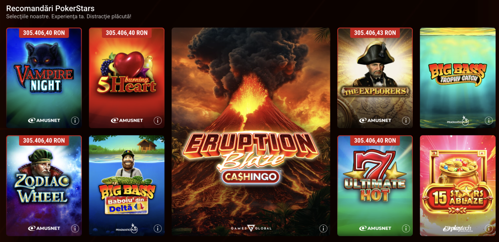 Jocuri disponibile la PokerStars Casino
