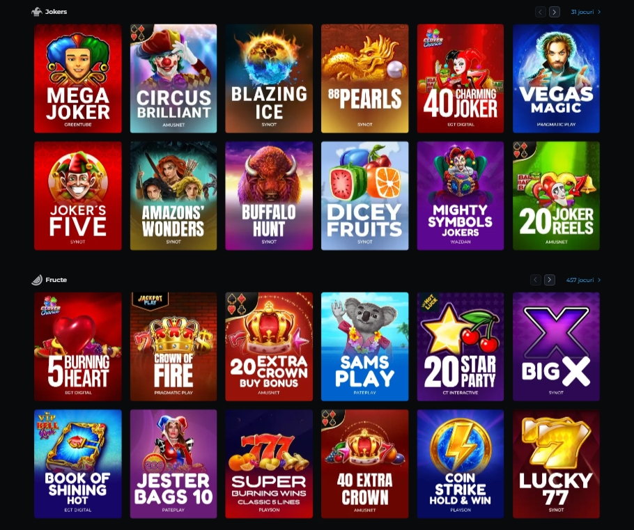 Las Vegas ro categorii jocuri pacanele video slots 1