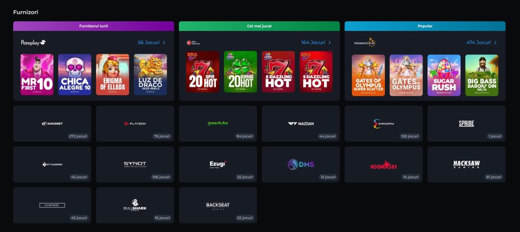 Las Vegas ro furnizori jocuri pacanele provideri video slots