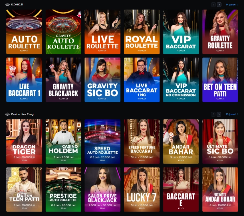 Las Vegas ro table games LIVE jocuri de masa 1