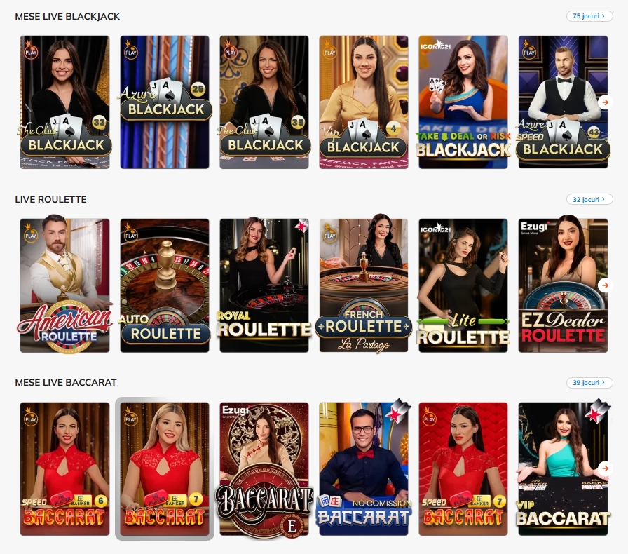 Luck Casino jocuri de masa LIVE table games 2