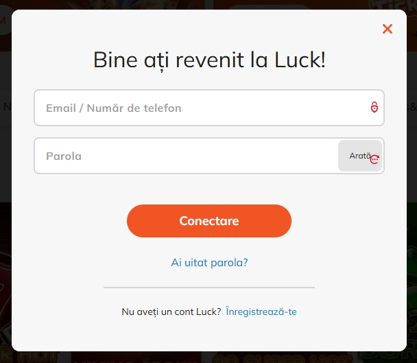 Luck Casino login conectare cont existent jucator