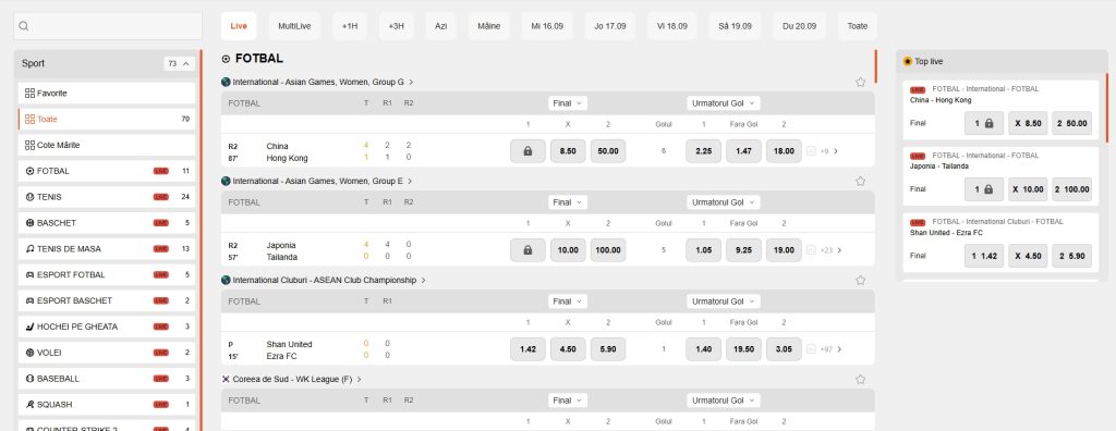 Luck pariuri sportive LIVE betting