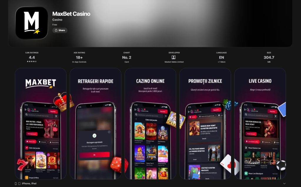 Maxbet aplicatie mobil app IOS