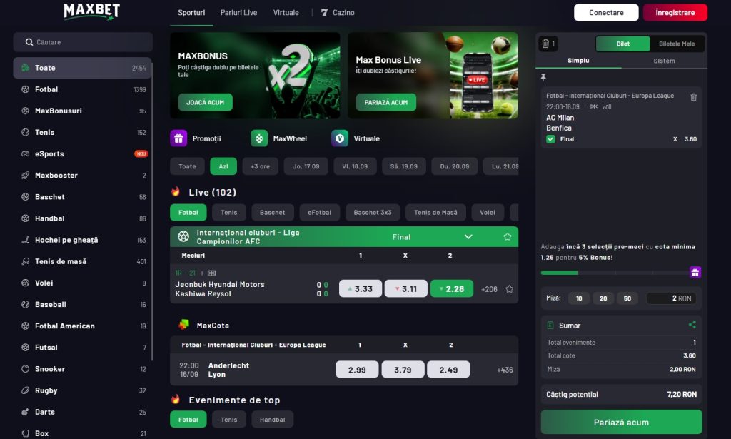 Maxbet pariuri sportive betting