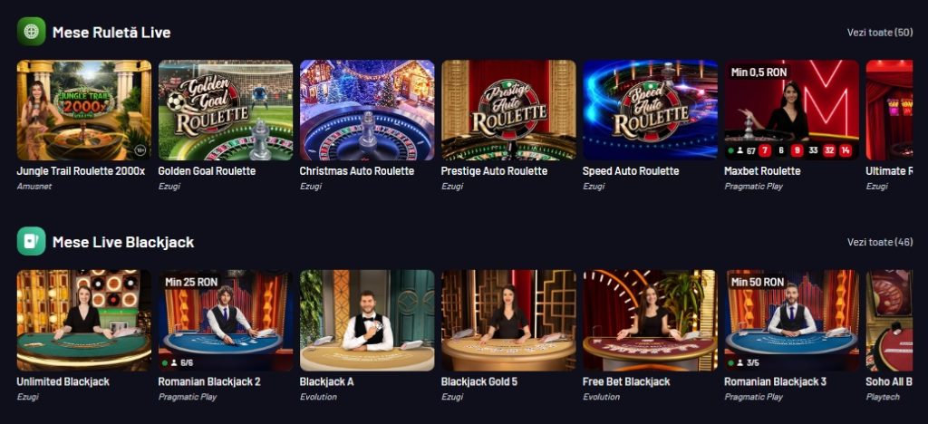Maxbet portofoliu jocuri de masa LIVE table games 1