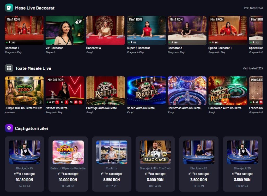 Maxbet portofoliu jocuri de masa LIVE table games 3