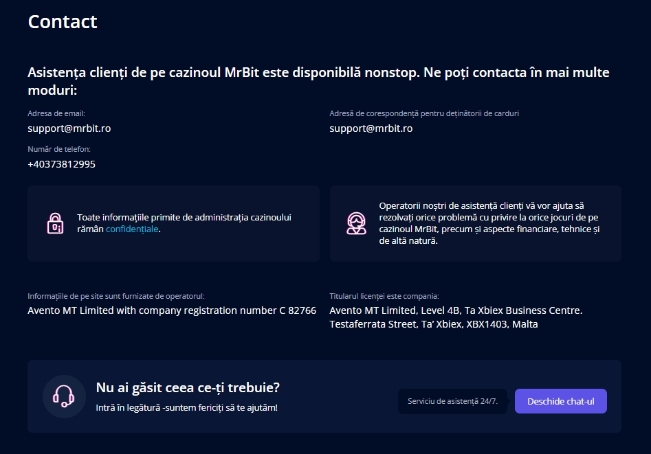 Mr Bit asistenta relatii clienti contact