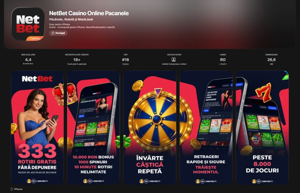 Netbet aplicatie mobil app IOS