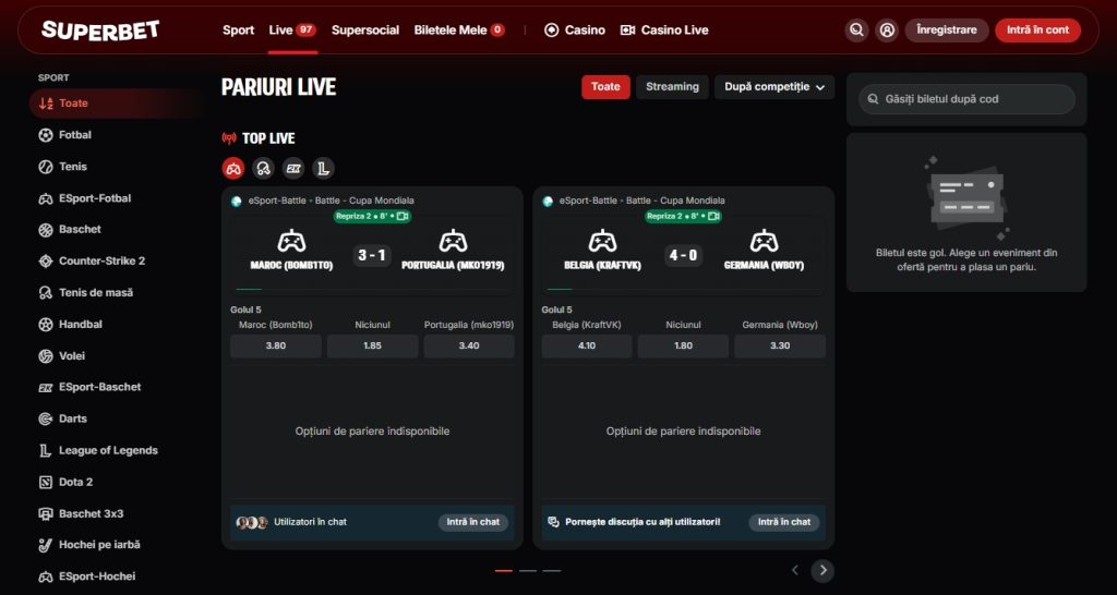 Pariuri LIVE superbet