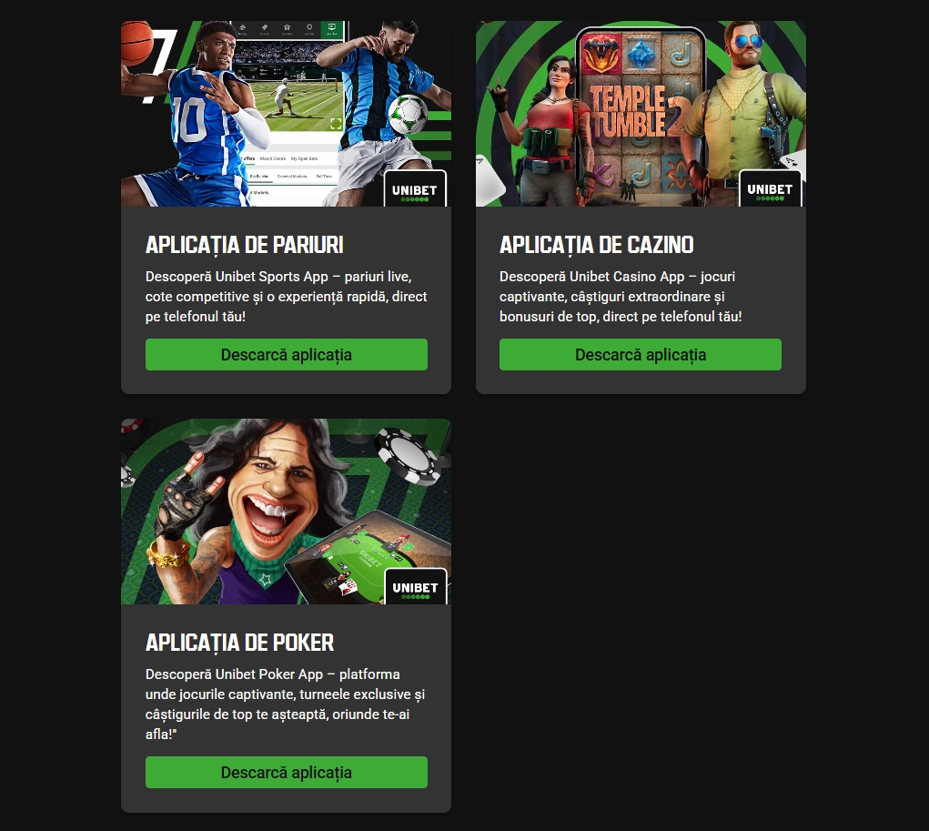 Unibet aplicatie mobil disponibilitate app online