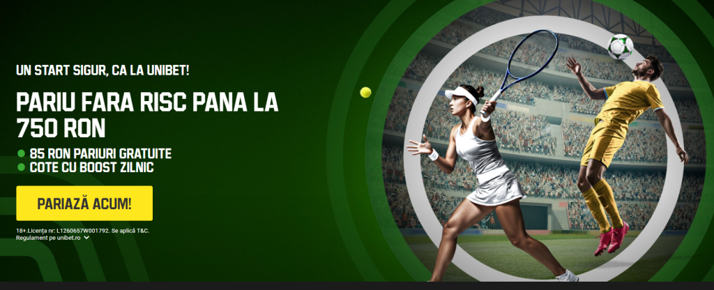 Unibet bonus pariuri - 750 RON