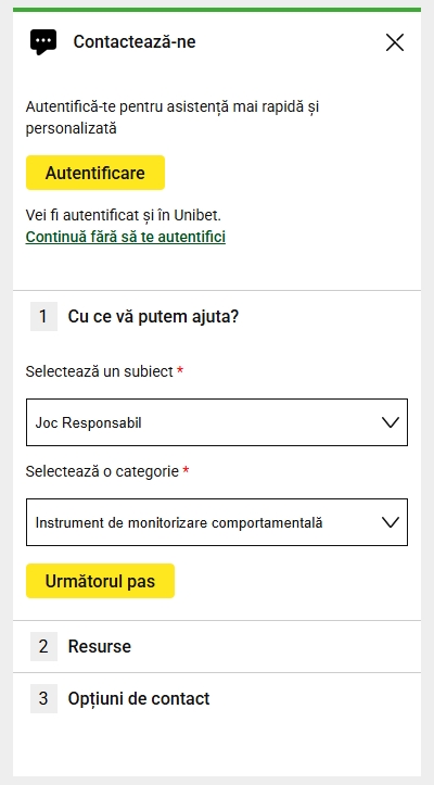 Unibet contact asistenta clienti ajutor suport online