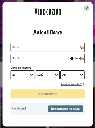 Vlad Cazino autentificare