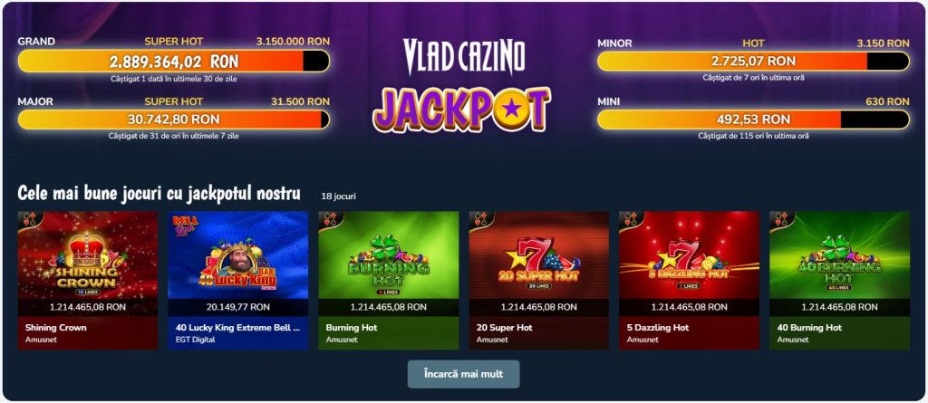 Vlad Cazino jackpot