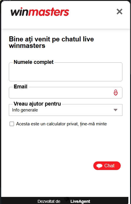 WinMasters contact asistenta jucatori ajutor serviciu relatii clienti LIVE chat