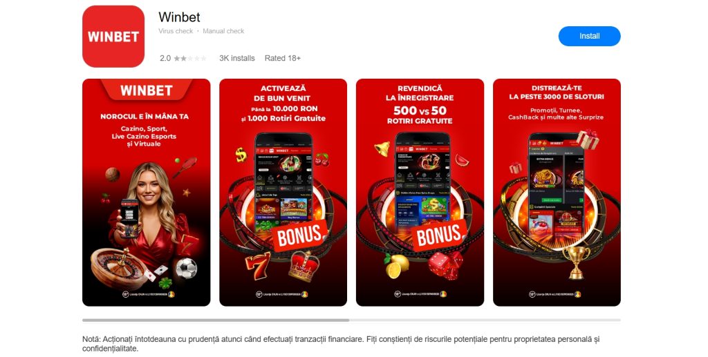 Winbet aplicatie mobil app huawei