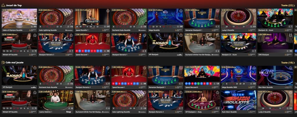 Winbet jocuri de masa LIVE table games 1