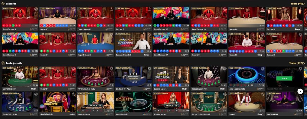 Winbet jocuri de masa LIVE table games 3
