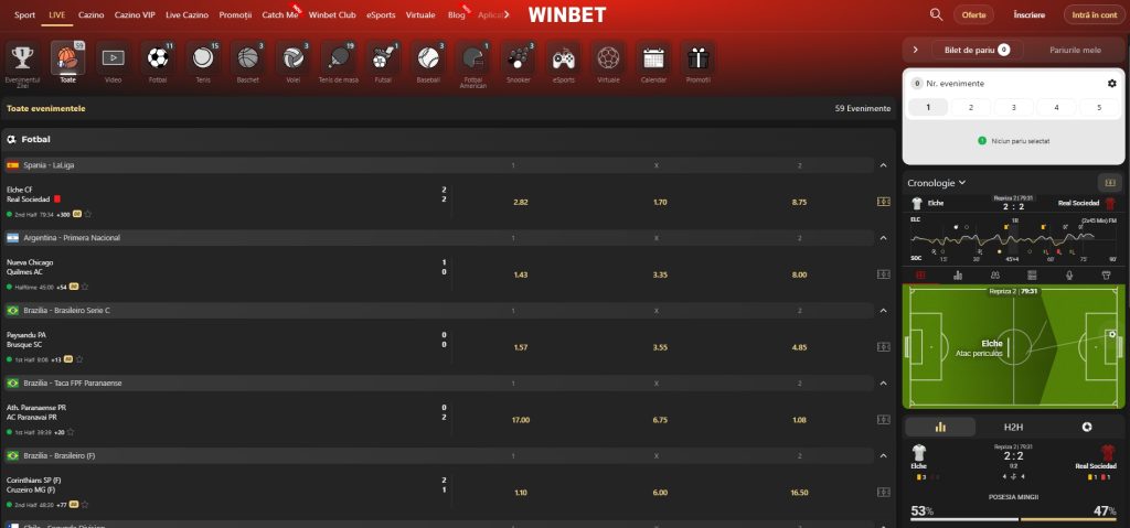 Winbet pariuri sportive LIVE betting