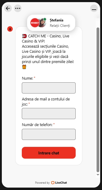 Winbet serviciu relatii clienti contact LIVE chat