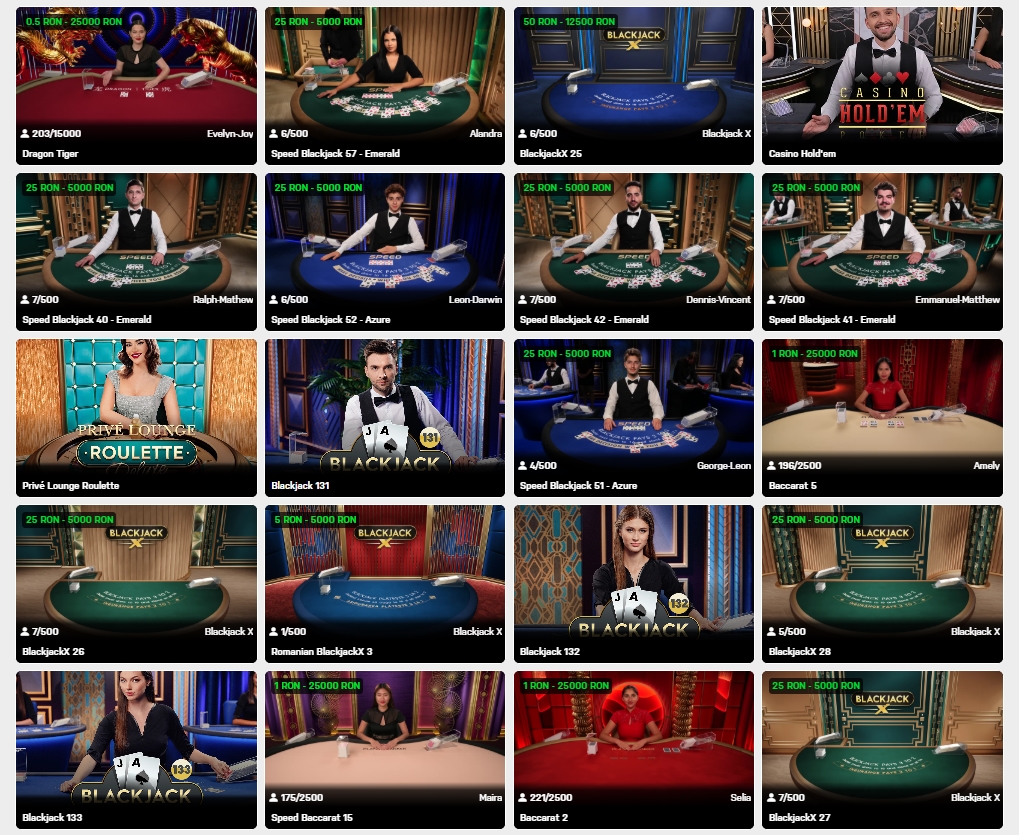 Winner jocuri de masa LIVE casino table games 2