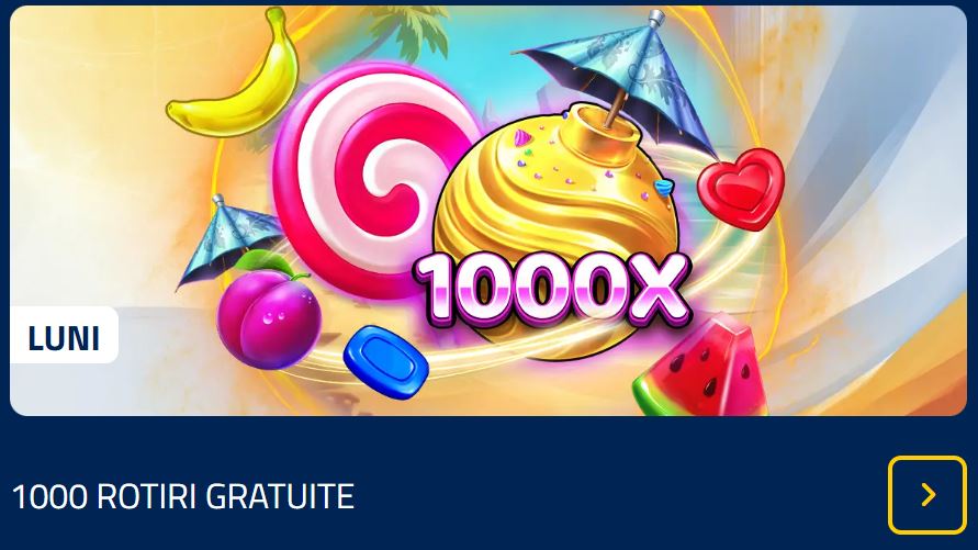 1000 rotiri gratuite în fiecare luni pe Admiral