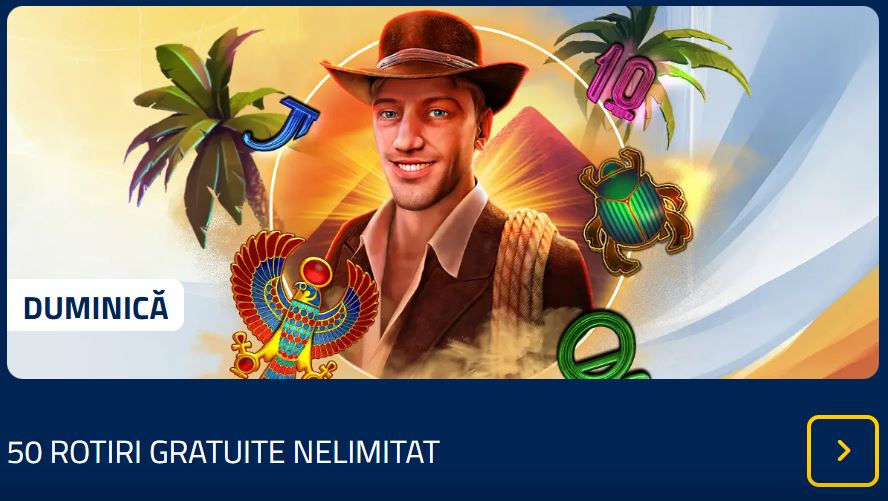 50 rotiri gratuite nelimitat duminica pe Admiral