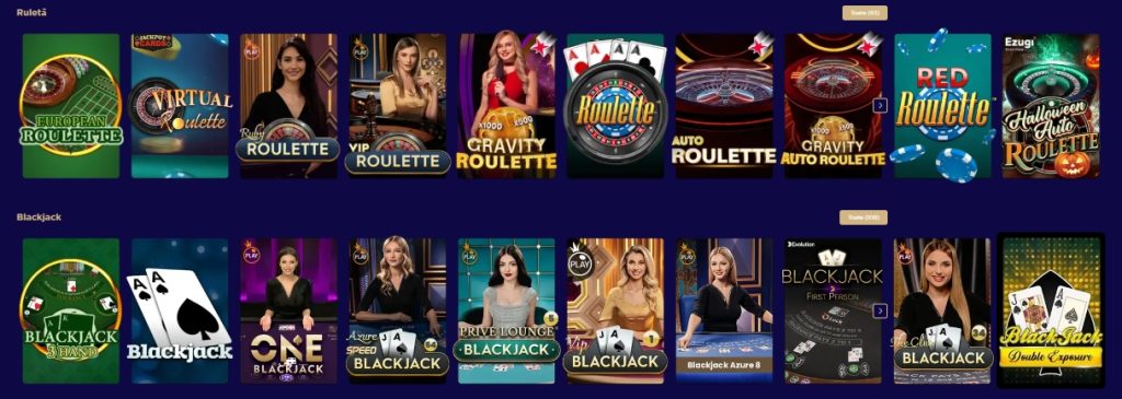Winboss Cazino jocuri de masa table games ruleta blackjack