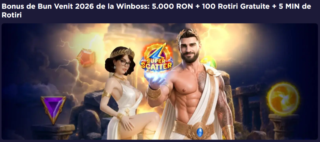 Winboss bonus de bun venit 5000 RON 100 rotiri