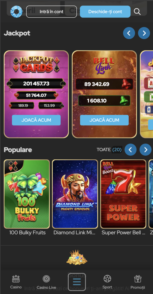 Game World Casino pe mobil