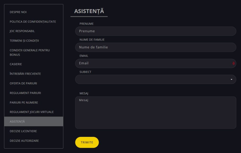 Magnumbet Casino contact asistenta clienti ajutor formular