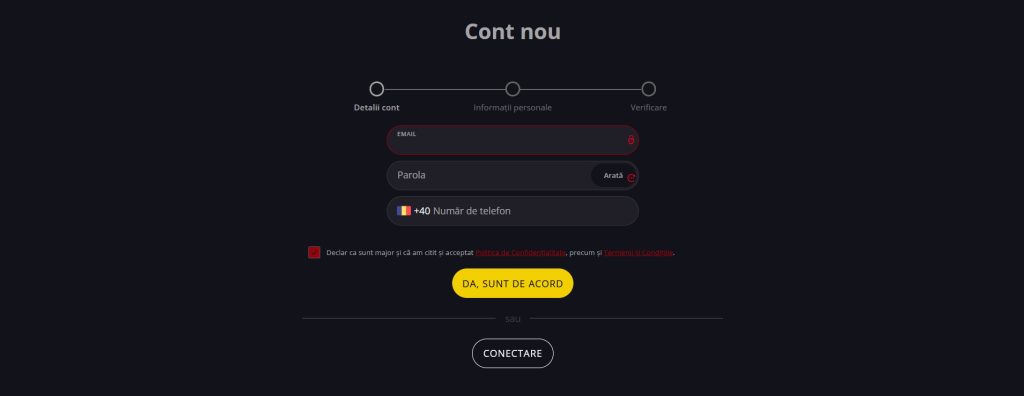Magnumbet Casino creare cont jucator nou inregistrare membru