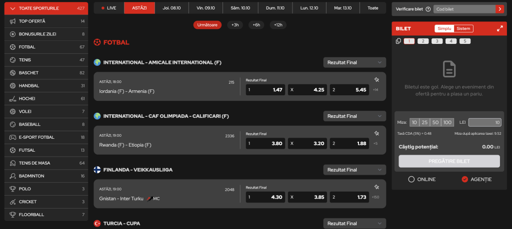 Pariuri sportive Game World Casino