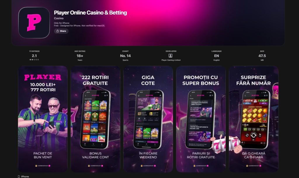Player aplicatie mobil app IOS