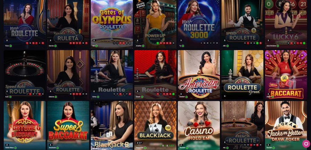 Player jocuri de masa LIVE table games 1