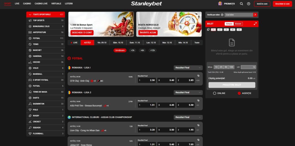 Stanleybet sport pariuri sportive betting