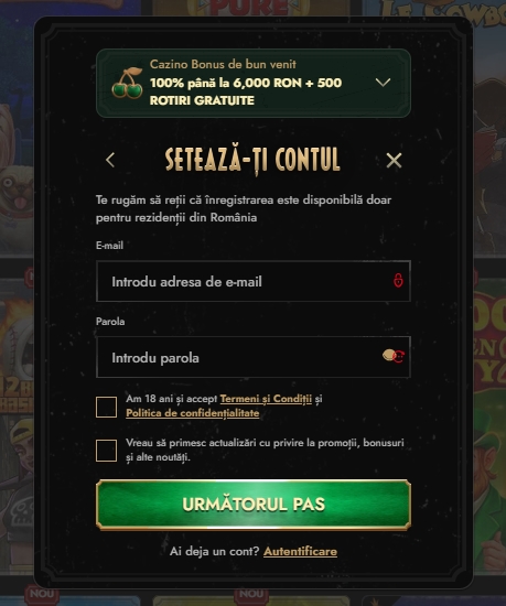 Don ro creare cont formular jucator nou 2